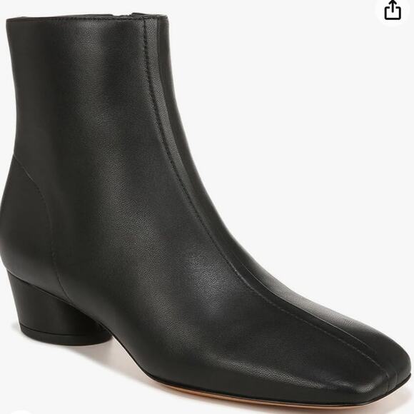 NEW Vince Women's Ravenna Ankle Boot Black Soft Leather Square Toe Size 6 - Picture 1 of 10